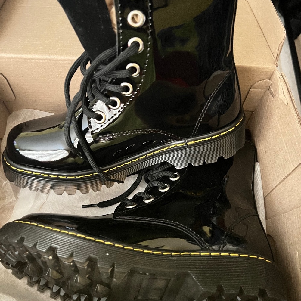 Black platform boots